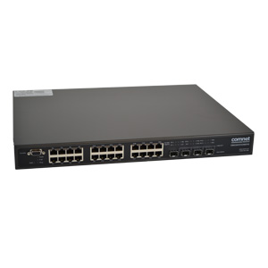 ComNet: CWGE26FX2TX24MSPOE: Ethernet Switch, 26 Ports: 22 x Gigabit Electrical, 2 Combo Gigabit, 2 x 100/1000Fx SFP Ports, PoE+, Managed