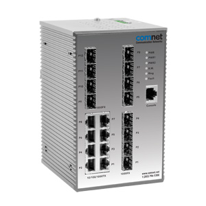ComNet CNGE20MS: Ethernet Switch, 20 Ports: 8 x Gigabit Electrical, 12 x Gigabit Fibre SFP Ports, Managed