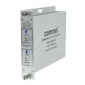 ComNet FVR21: Dual Analogue Video Receiver, Manual Gain Control, 2 Fibre, Multimode, 850nm