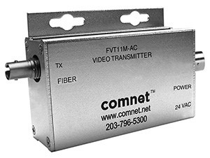 Mini Video Transmitter, 1 Fiber, Multimode, 850nm, 24VAC Isolated Input