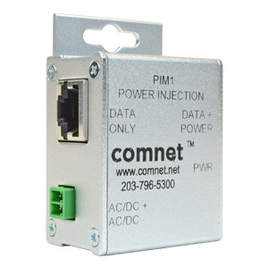 ComNet PIM1: Power over Ethernet (PoE) Injector, 1 Port, Passive 10/100Mb