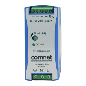 ComNet 48VDC 30Watt (0.6A) DIN Rail High Temp Power Supply