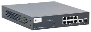 barox BA-RY-LGSP16-10 Ethernet Switch, 9 Ports: 8 x Gigabit Electrical & 1 x Combo SFP Port, PoE+, Managed