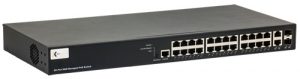 barox BA-RY-LGSP23-26 Ethernet Switch, 26 Ports: 24 x 10/100/1000 Electrical, 2 x Combo, PoE+, Managed